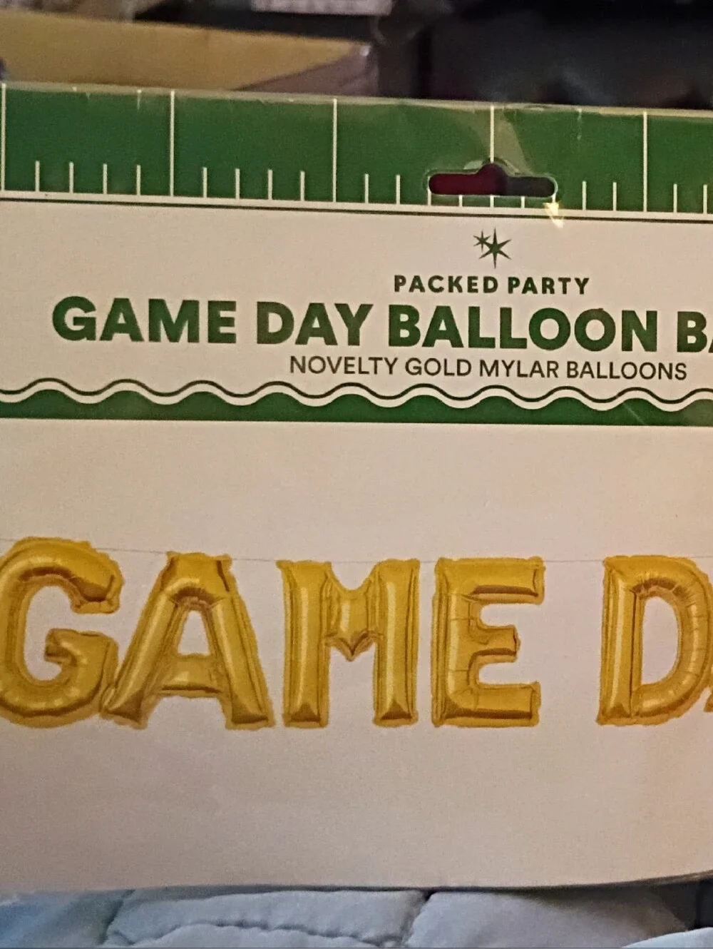 Packed Party Gold 'GAME DAY' Mylar Letter Balloon Banner